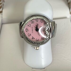 Pink and Silver Ring Watch